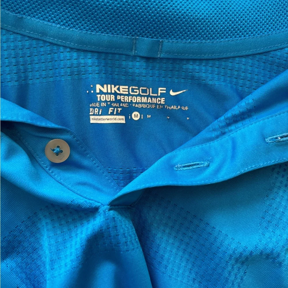 Nike Golf Tour Performance‎ Dri-Fit Polo Men’s M Blue Textured Stripe